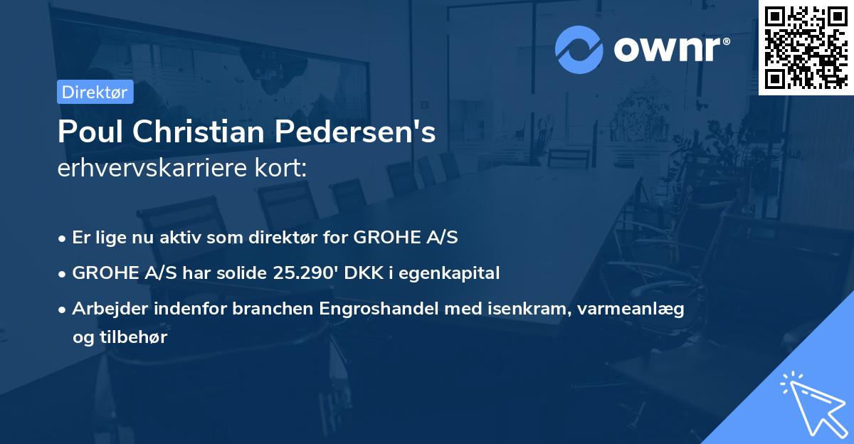 Poul Christian Pedersen's erhvervskarriere kort