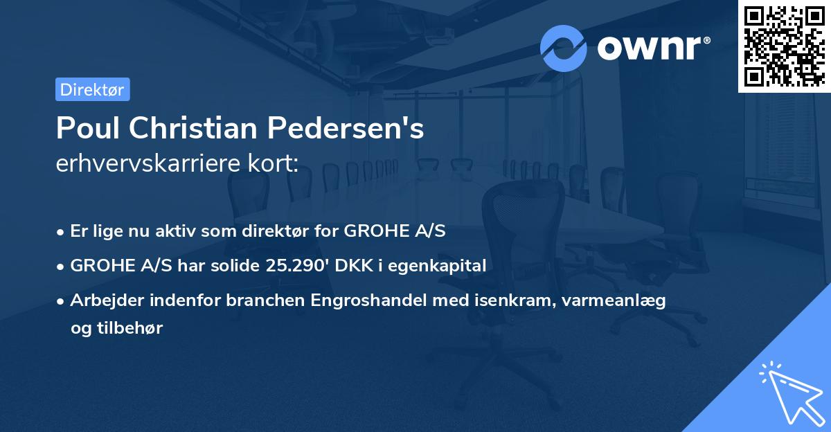 Poul Christian Pedersen's erhvervskarriere kort