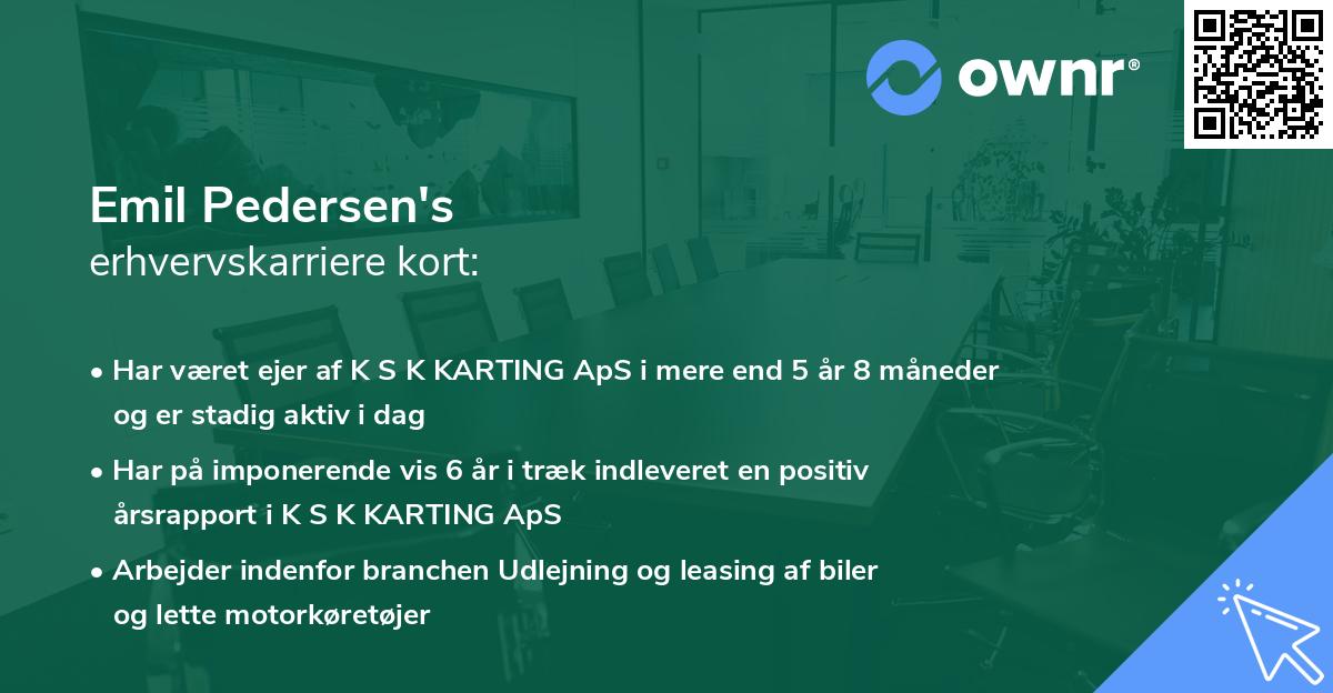 Emil Pedersen's erhvervskarriere kort