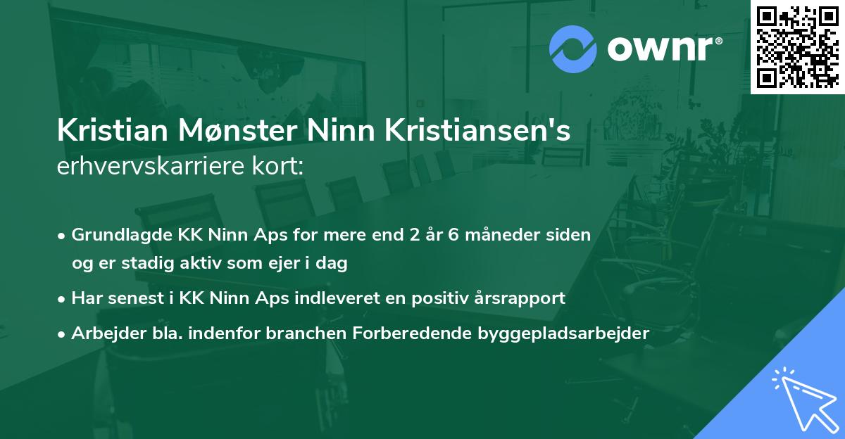 Kristian Mønster Ninn Kristiansen's erhvervskarriere kort