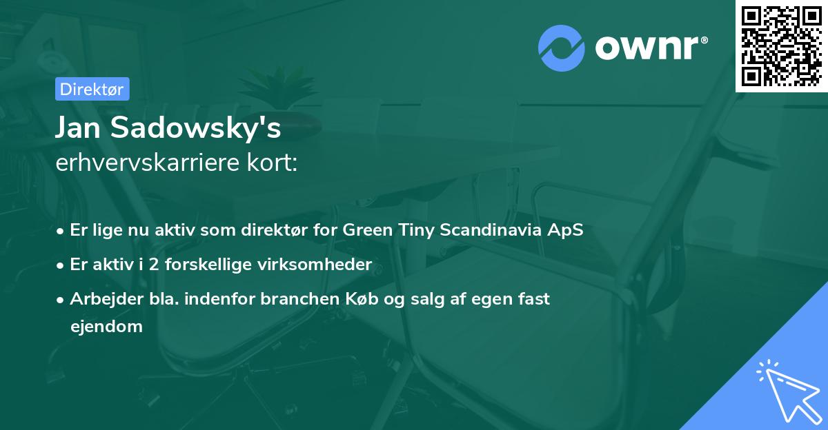 Jan Sadowsky's erhvervskarriere kort