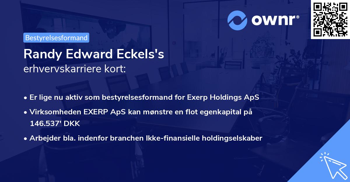 Randy Edward Eckels's erhvervskarriere kort