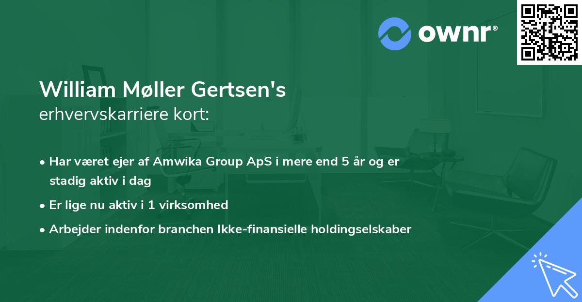 William Møller Gertsen's erhvervskarriere kort