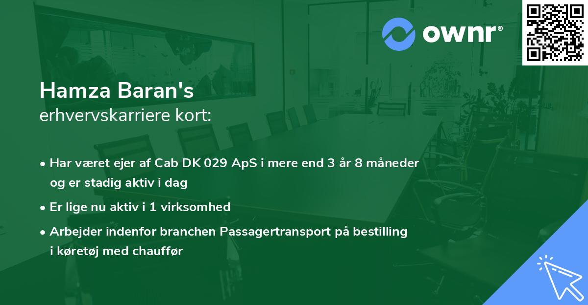 Hamza Baran's erhvervskarriere kort