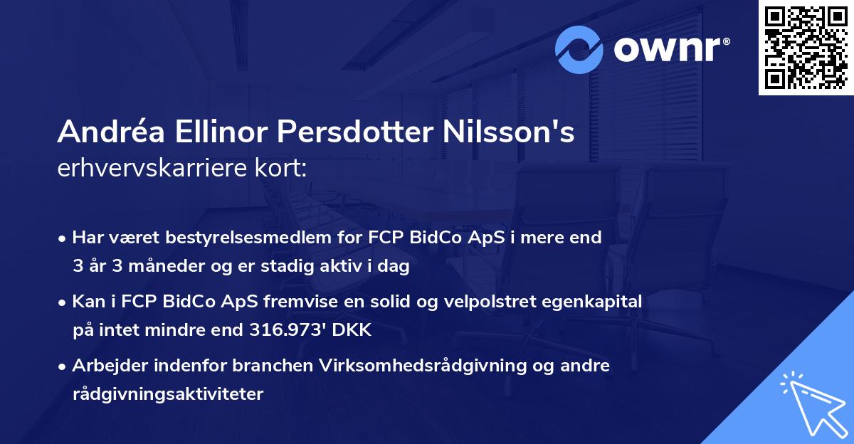 Andréa Ellinor Persdotter Nilsson's erhvervskarriere kort