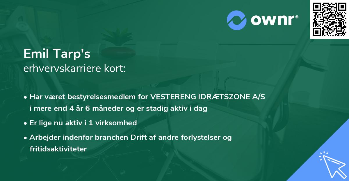 Emil Tarp's erhvervskarriere kort