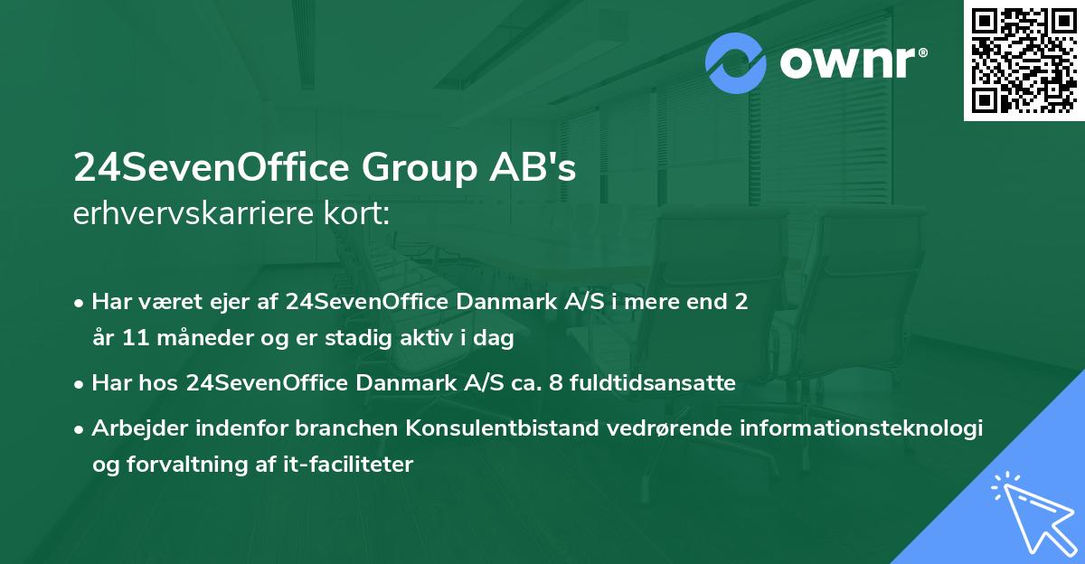 24SevenOffice Group AB's erhvervskarriere kort