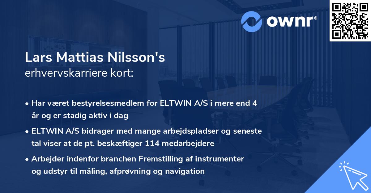 Lars Mattias Nilsson's erhvervskarriere kort