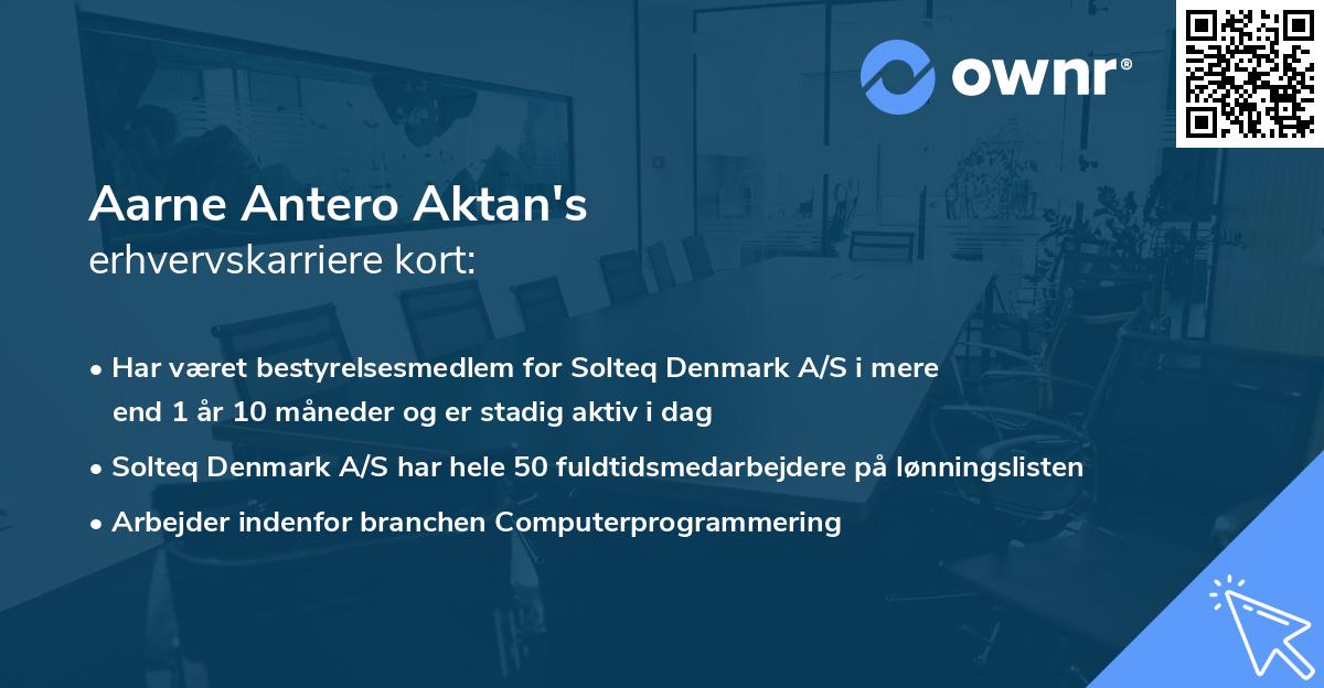 Aarne Antero Aktan's erhvervskarriere kort