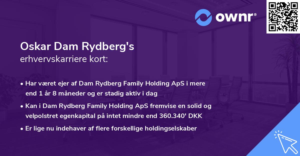 Oskar Dam Rydberg's erhvervskarriere kort