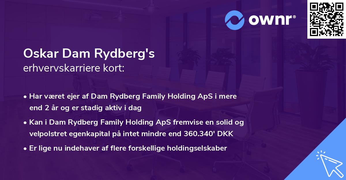 Oskar Dam Rydberg's erhvervskarriere kort