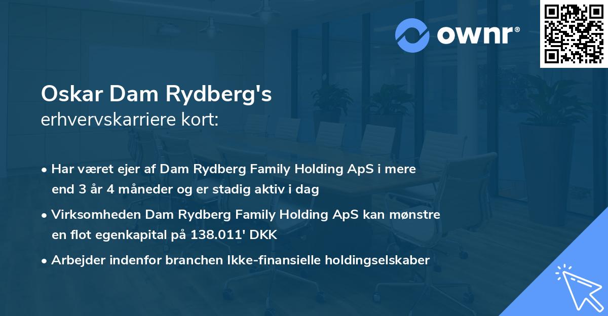 Oskar Dam Rydberg's erhvervskarriere kort