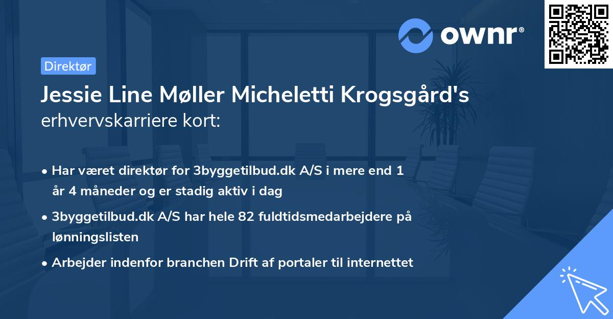 Jessie Line Møller Micheletti Krogsgård's erhvervskarriere kort