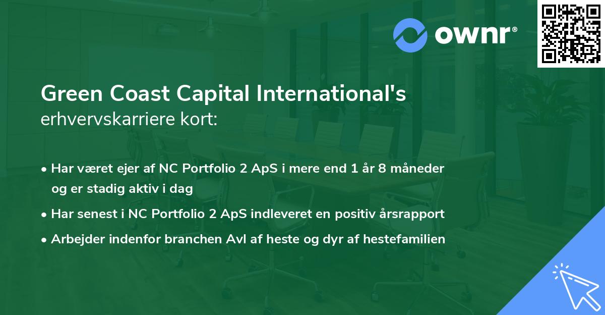 Green Coast Capital International's erhvervskarriere kort