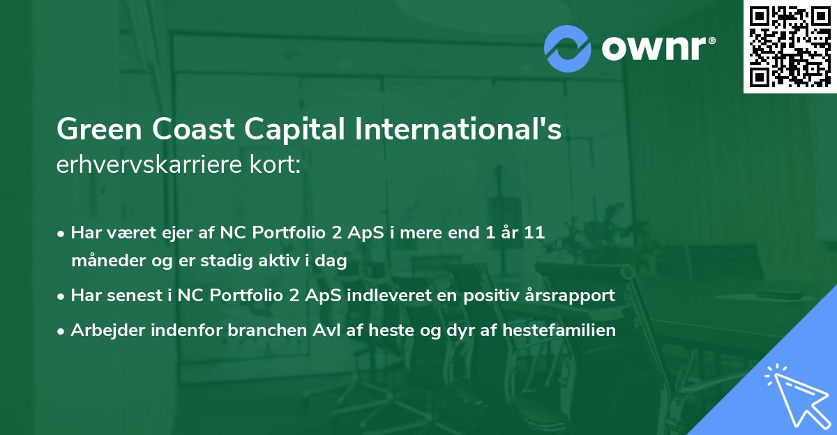 Green Coast Capital International's erhvervskarriere kort