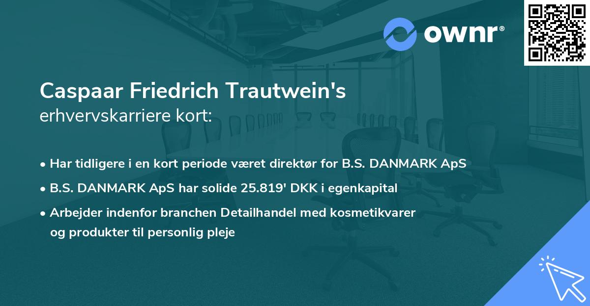 Caspaar Friedrich Trautwein's erhvervskarriere kort