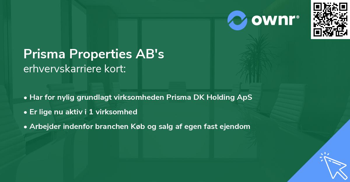 Prisma Properties AB's erhvervskarriere kort