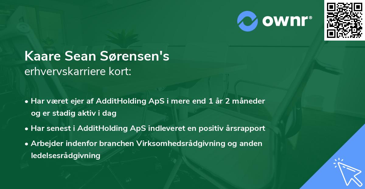 Kaare Sean Sørensen's erhvervskarriere kort