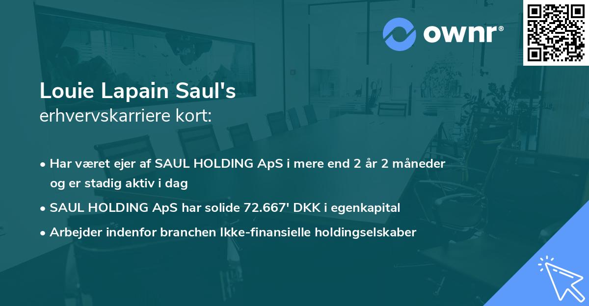 Louie Lapain Saul's erhvervskarriere kort