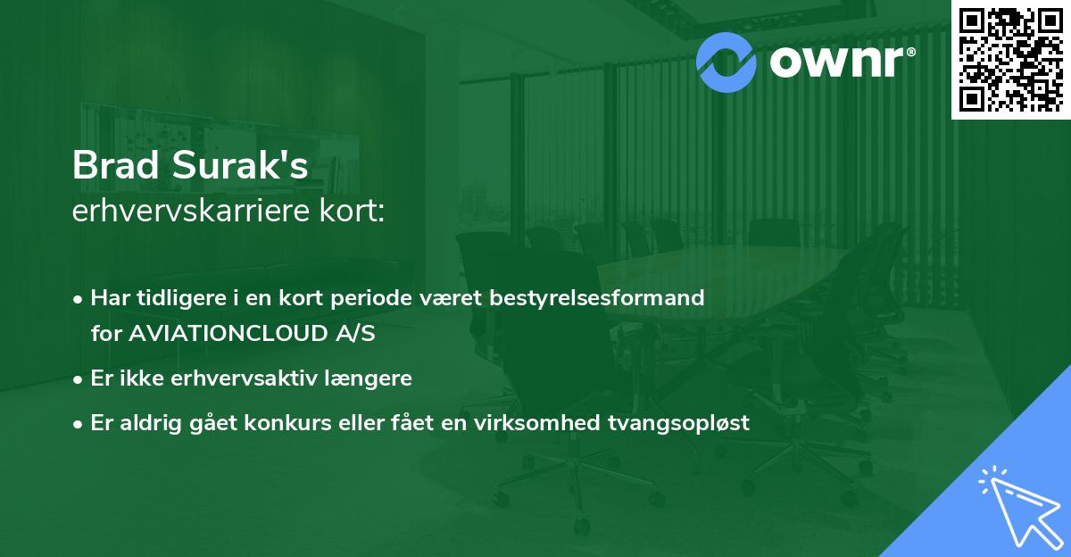 Brad Surak's erhvervskarriere kort