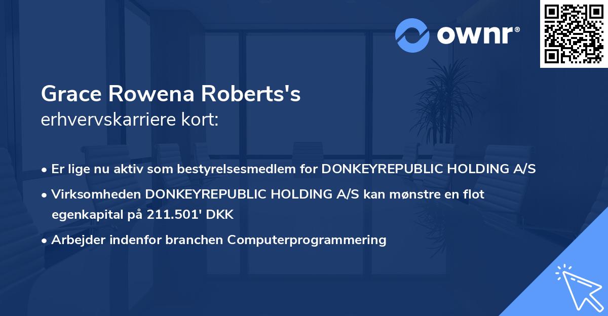 Grace Rowena Roberts's erhvervskarriere kort