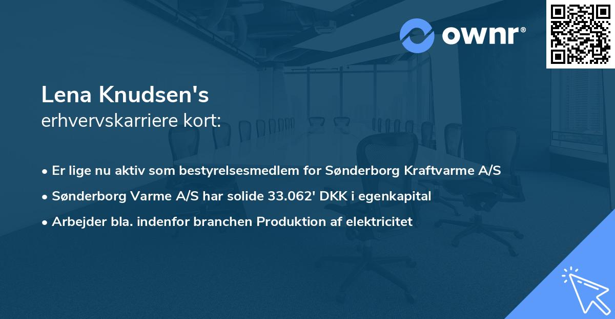 Lena Knudsen's erhvervskarriere kort