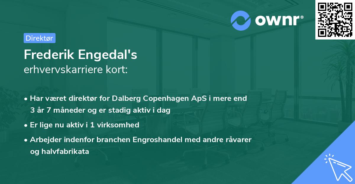 Frederik Engedal's erhvervskarriere kort