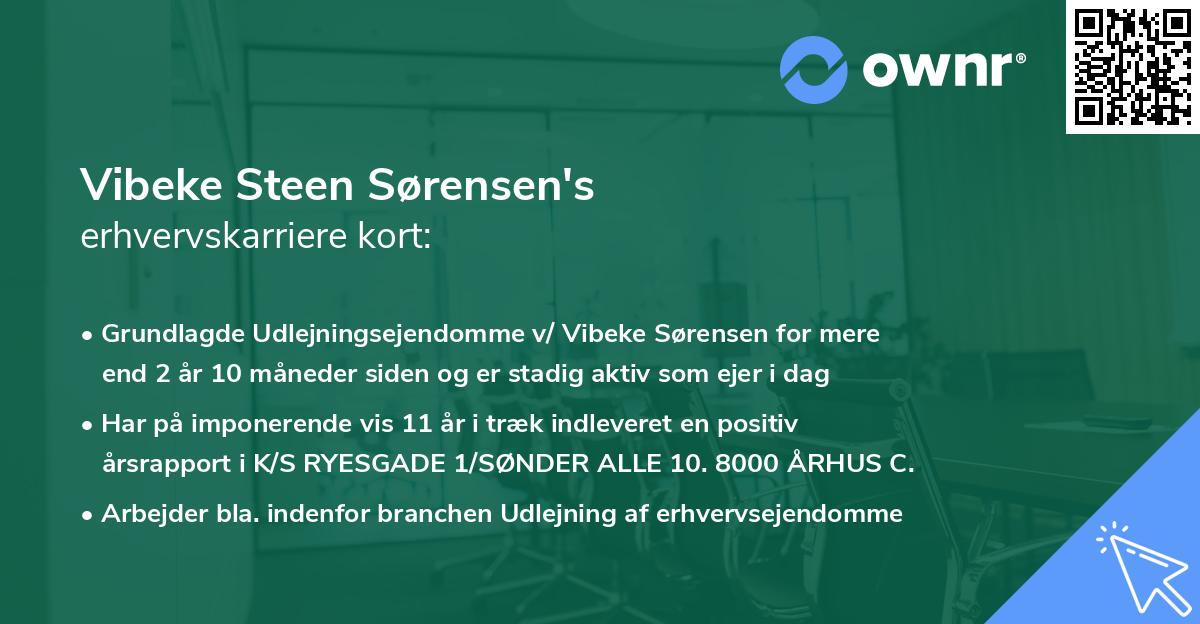 Vibeke Steen Sørensen's erhvervskarriere kort