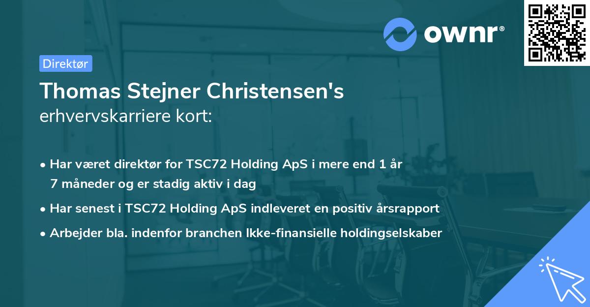 Thomas Stejner Christensen's erhvervskarriere kort