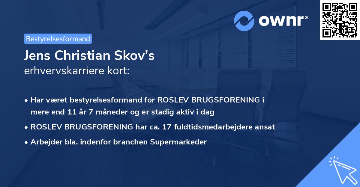 Jens Christian Skov's erhvervskarriere kort