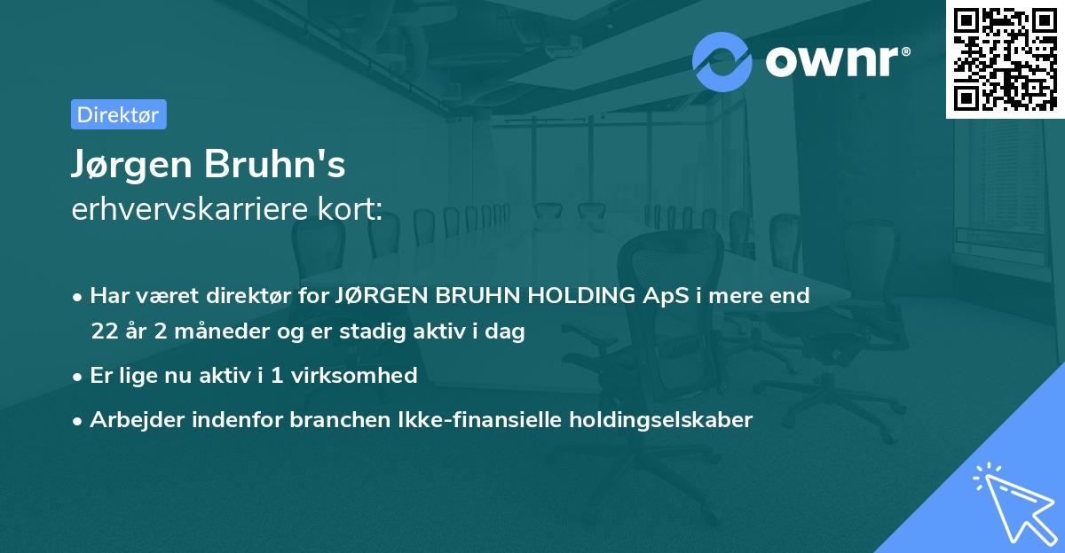 Jørgen Bruhn's erhvervskarriere kort