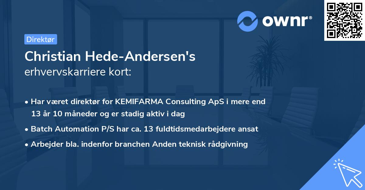 Christian Hede-Andersen's erhvervskarriere kort
