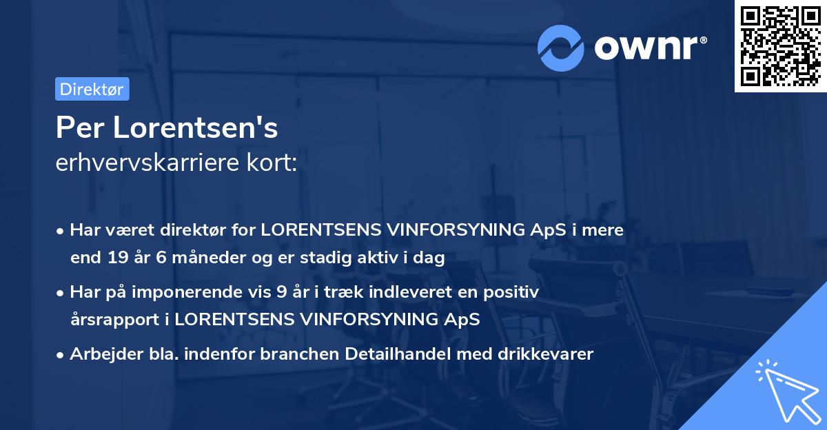 Per Lorentsen's erhvervskarriere kort