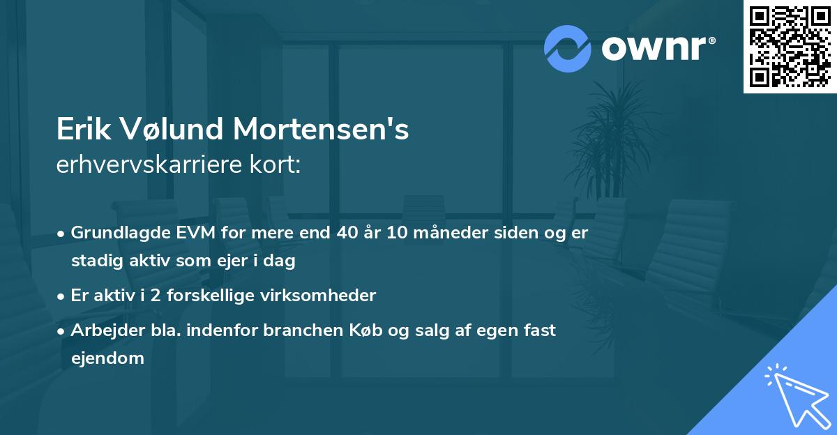 Erik Vølund Mortensen's erhvervskarriere kort