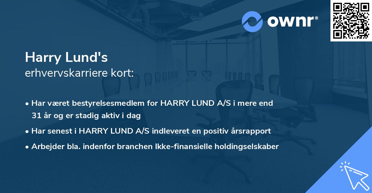 Harry Lund's erhvervskarriere kort