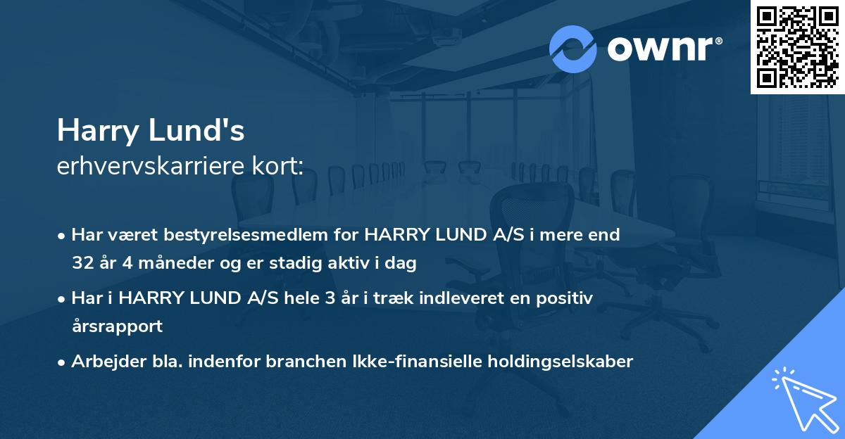 Harry Lund's erhvervskarriere kort