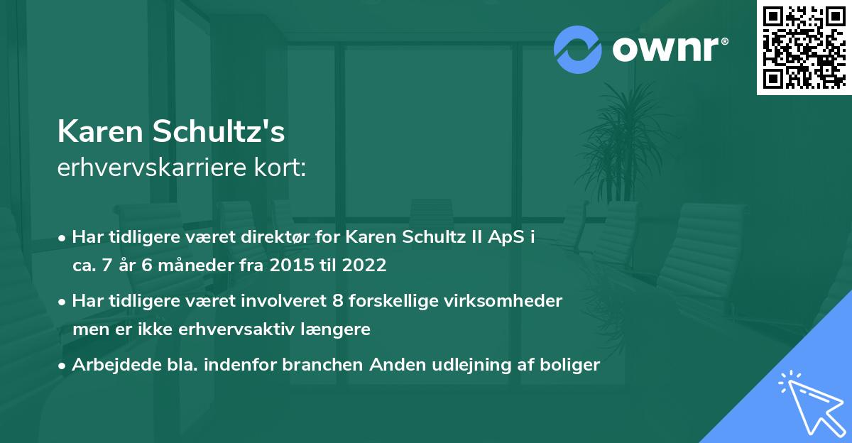 Karen Schultz's erhvervskarriere kort