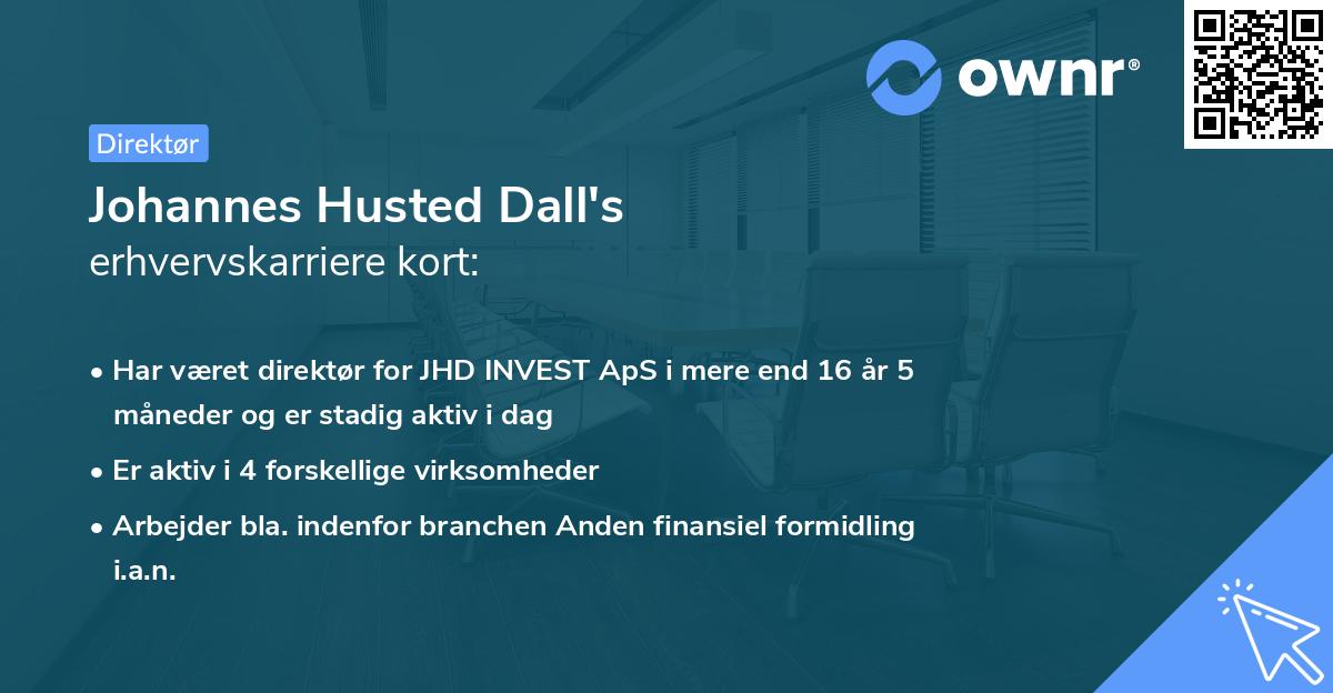 Johannes Husted Dall's erhvervskarriere kort