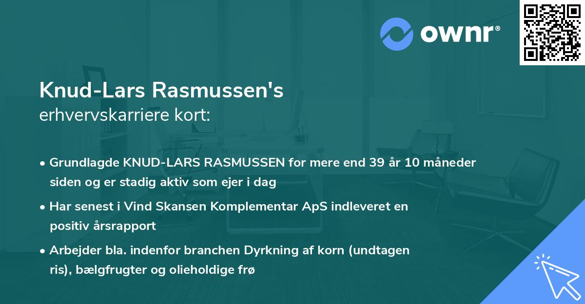 Knud-Lars Rasmussen's erhvervskarriere kort