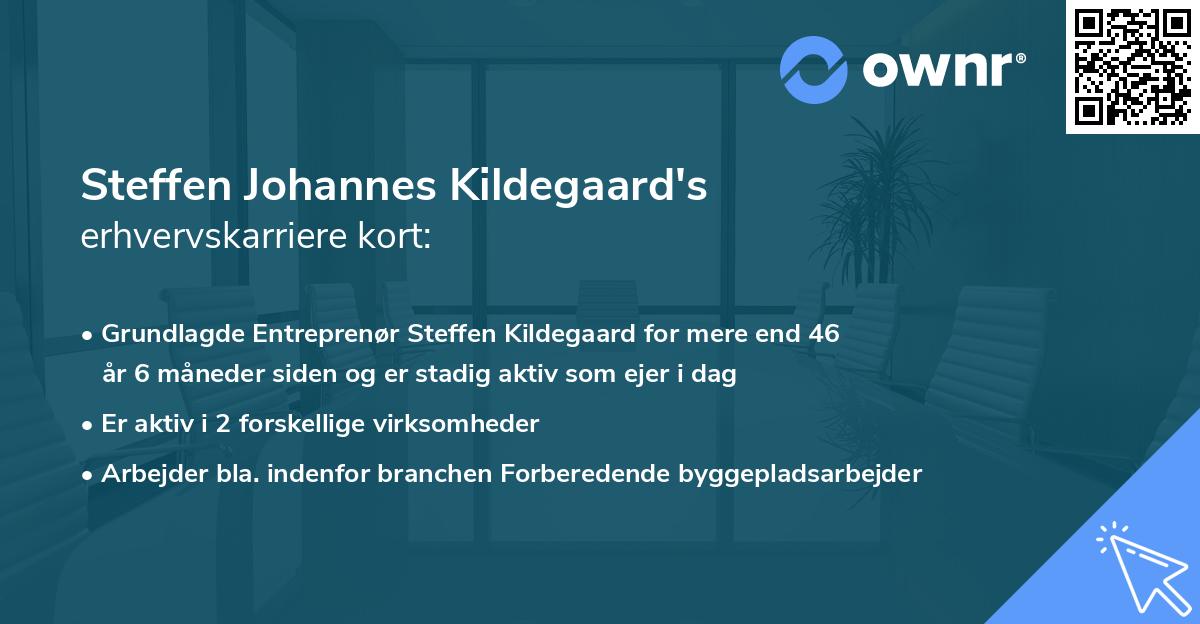 Steffen Johannes Kildegaard's erhvervskarriere kort