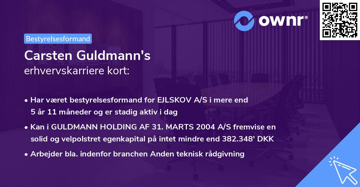 Carsten Guldmann's erhvervskarriere kort