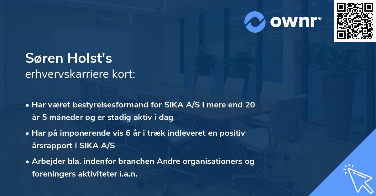 Søren Holst's erhvervskarriere kort