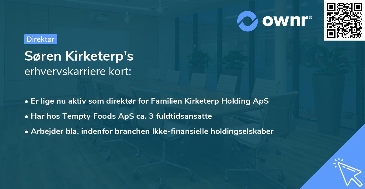 Søren Kirketerp's erhvervskarriere kort