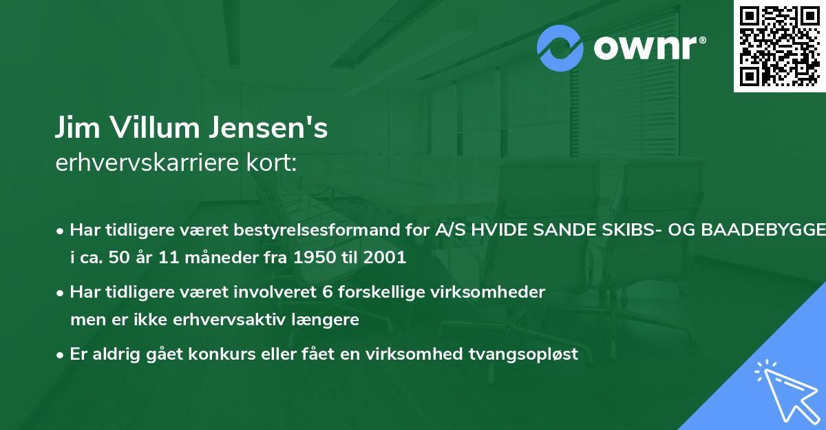 Jim Villum Jensen's erhvervskarriere kort