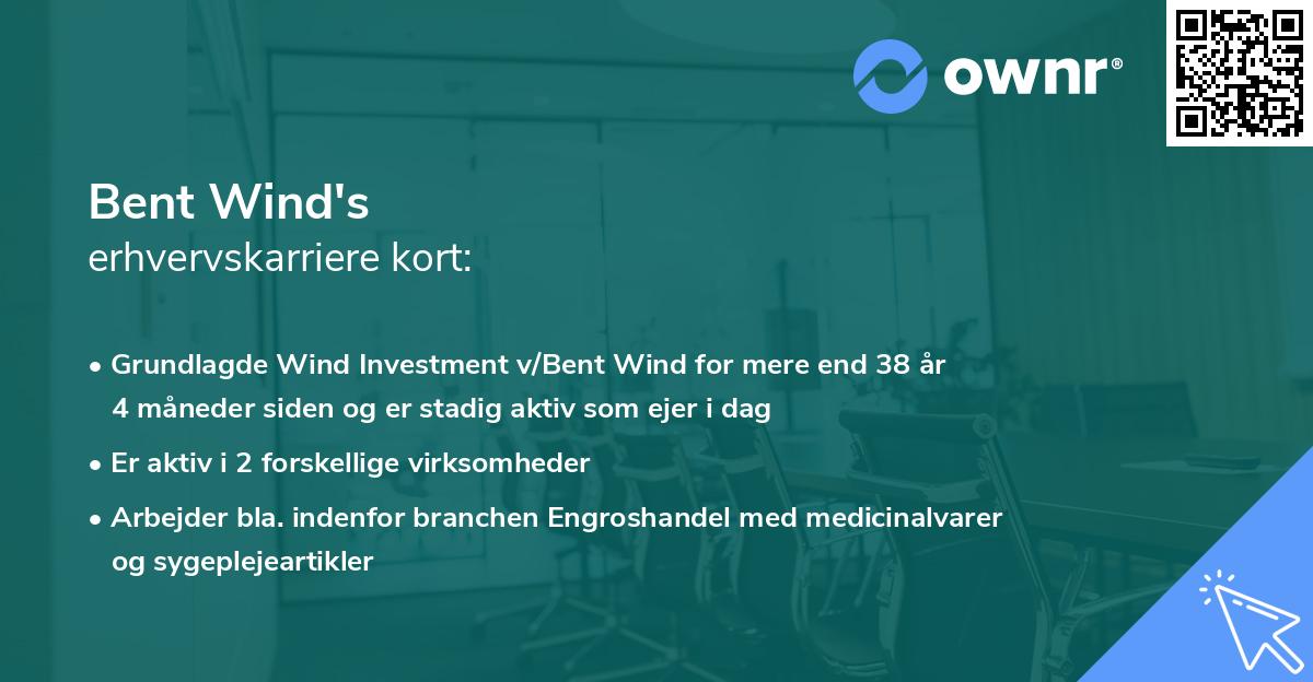 Bent Wind's erhvervskarriere kort