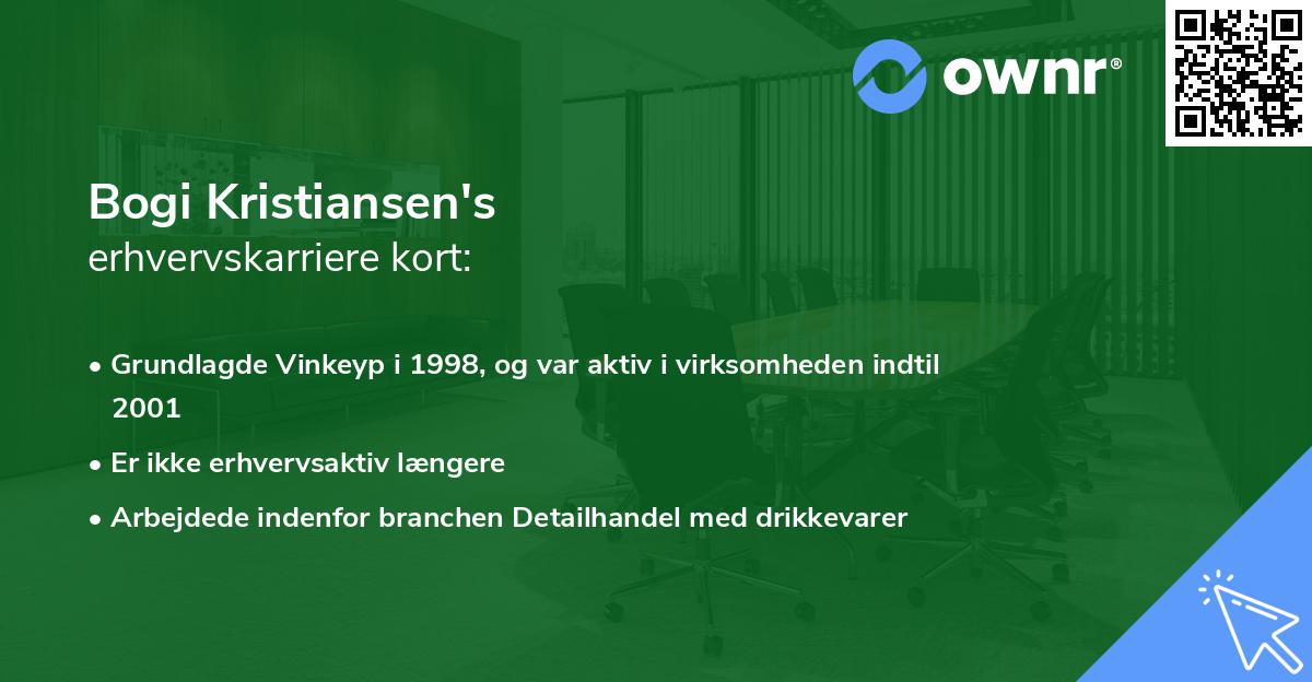 Bogi Kristiansen's erhvervskarriere kort