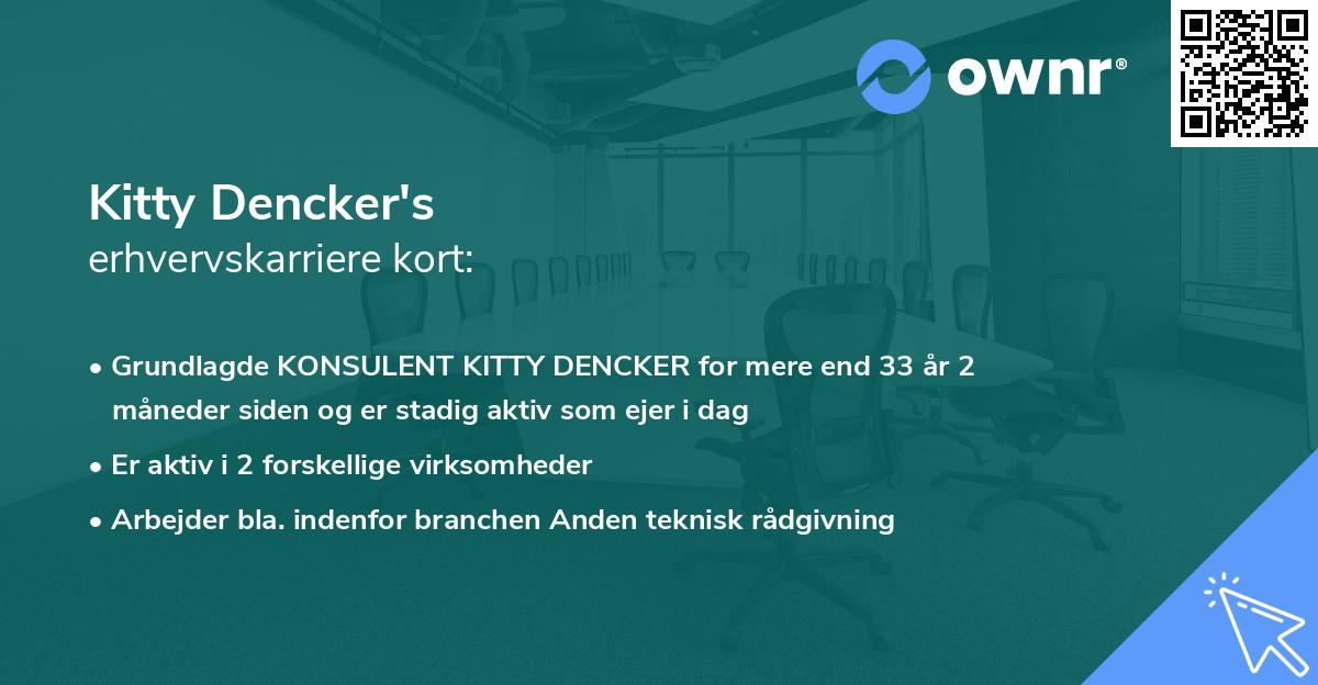 Kitty Dencker's erhvervskarriere kort