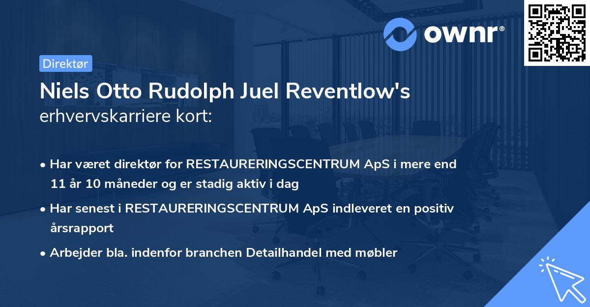 Niels Otto Rudolph Juel Reventlow's erhvervskarriere kort