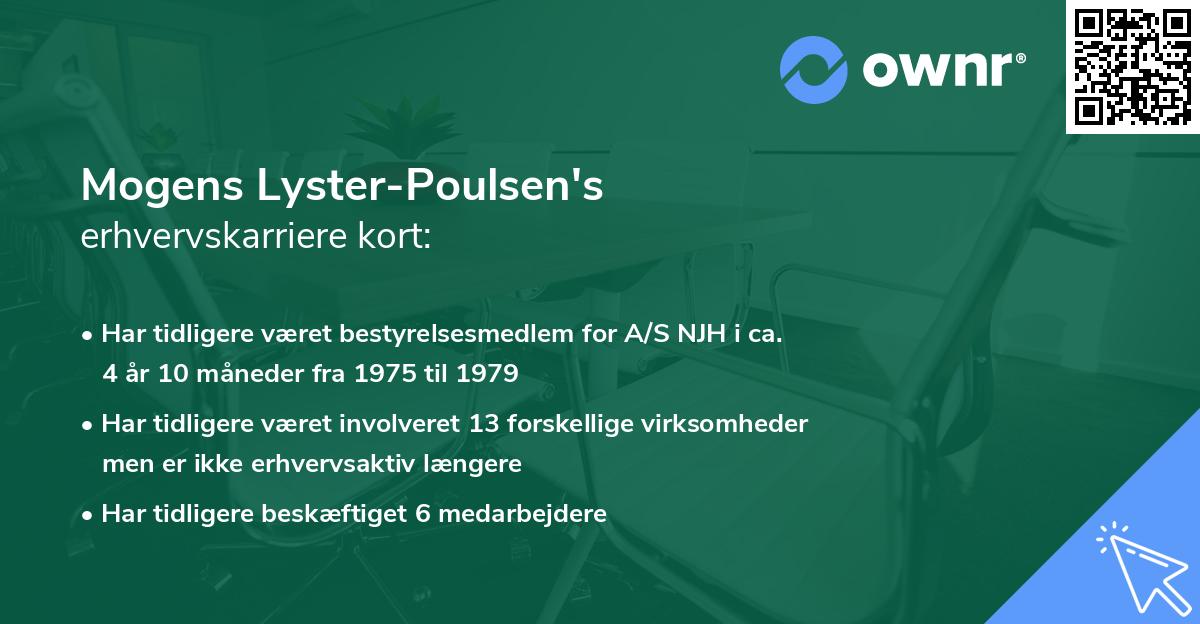 Mogens Lyster-Poulsen's erhvervskarriere kort