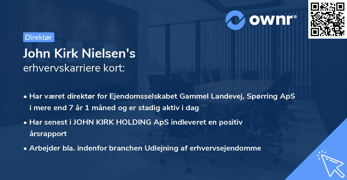 John Kirk Nielsen's erhvervskarriere kort